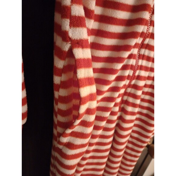 Nick & Nora Adult Sock Monkey Feet Pajama One Piece- Rave, Red Stripe, Christmas - Picture 7 of 9